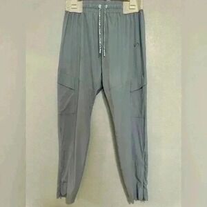 TLF APPAREL Women's Light Grey Cargo Jogger Pants Perforated Detail sz M